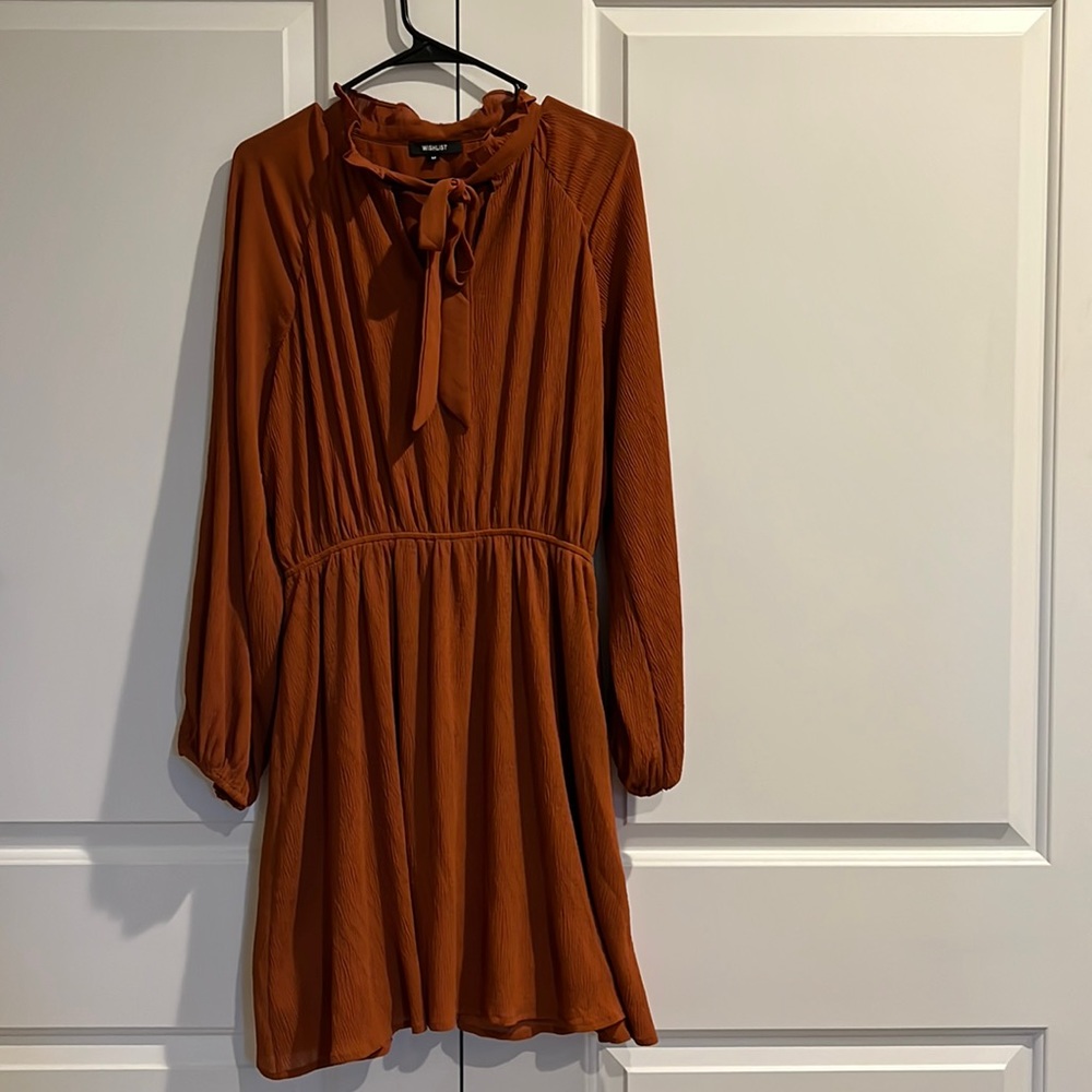 Size Medium Long Sleeve Rust Dress